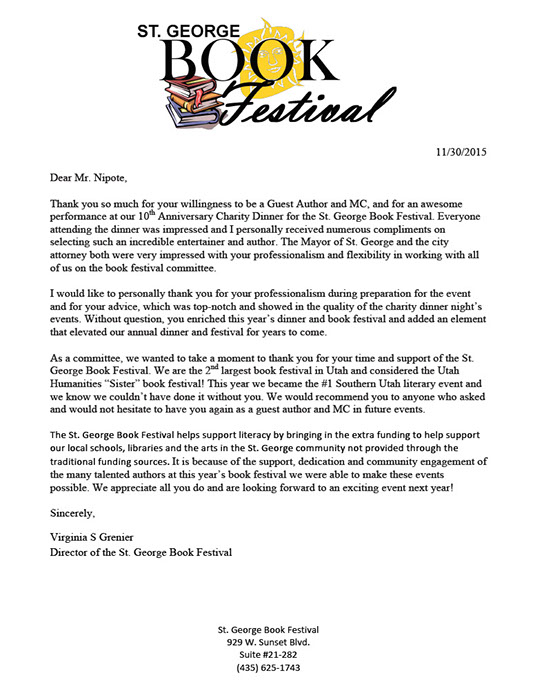 Letter from charity